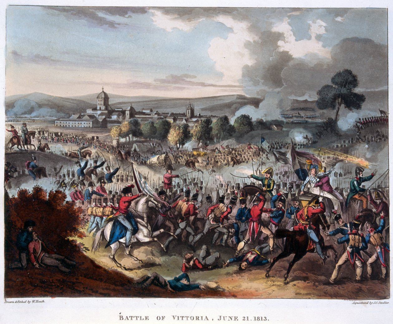 Arthur Wellesley (1769-1852) Lord Wellington betritt Salamanca, graviert von J.C. Stadler, veröffentlicht 1818 (Aquatinta) von William (after) Heath
