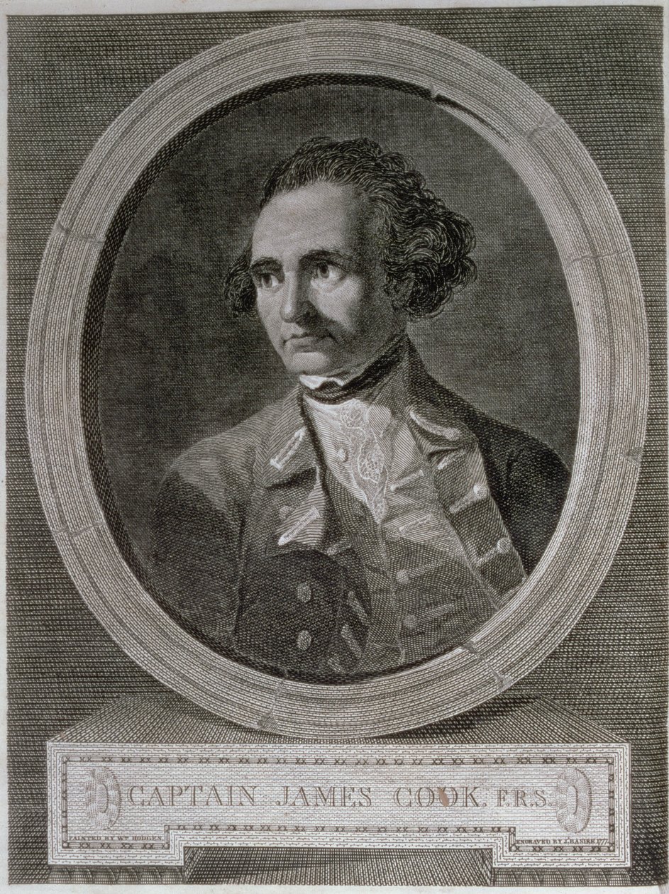Porträt von Kapitän James Cook (1728-79), aus dem Frontispiz von 