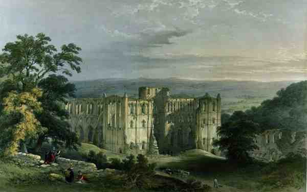 Rievaulx Abbey im Rye Valley, aus 
