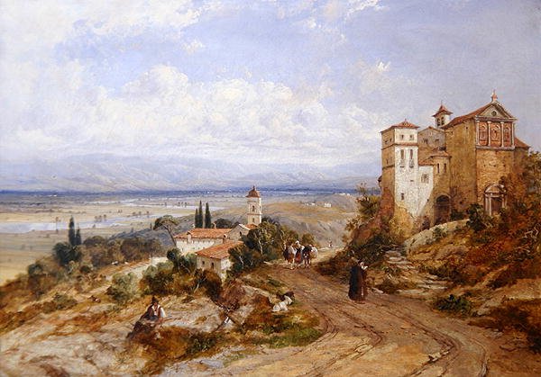 Zwei Klöster in Nemi, Italien von William (attr. to) Oliver
