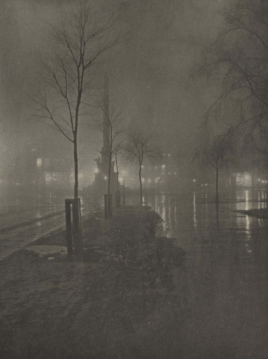 Nasse Nacht, Columbus Circle, New York, 1899 von William A. Fraser