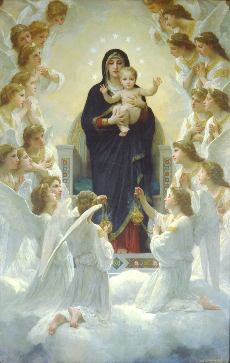Die Königin der Engel oder Die Jungfrau mit Engeln von William Adolphe Bouguereau
