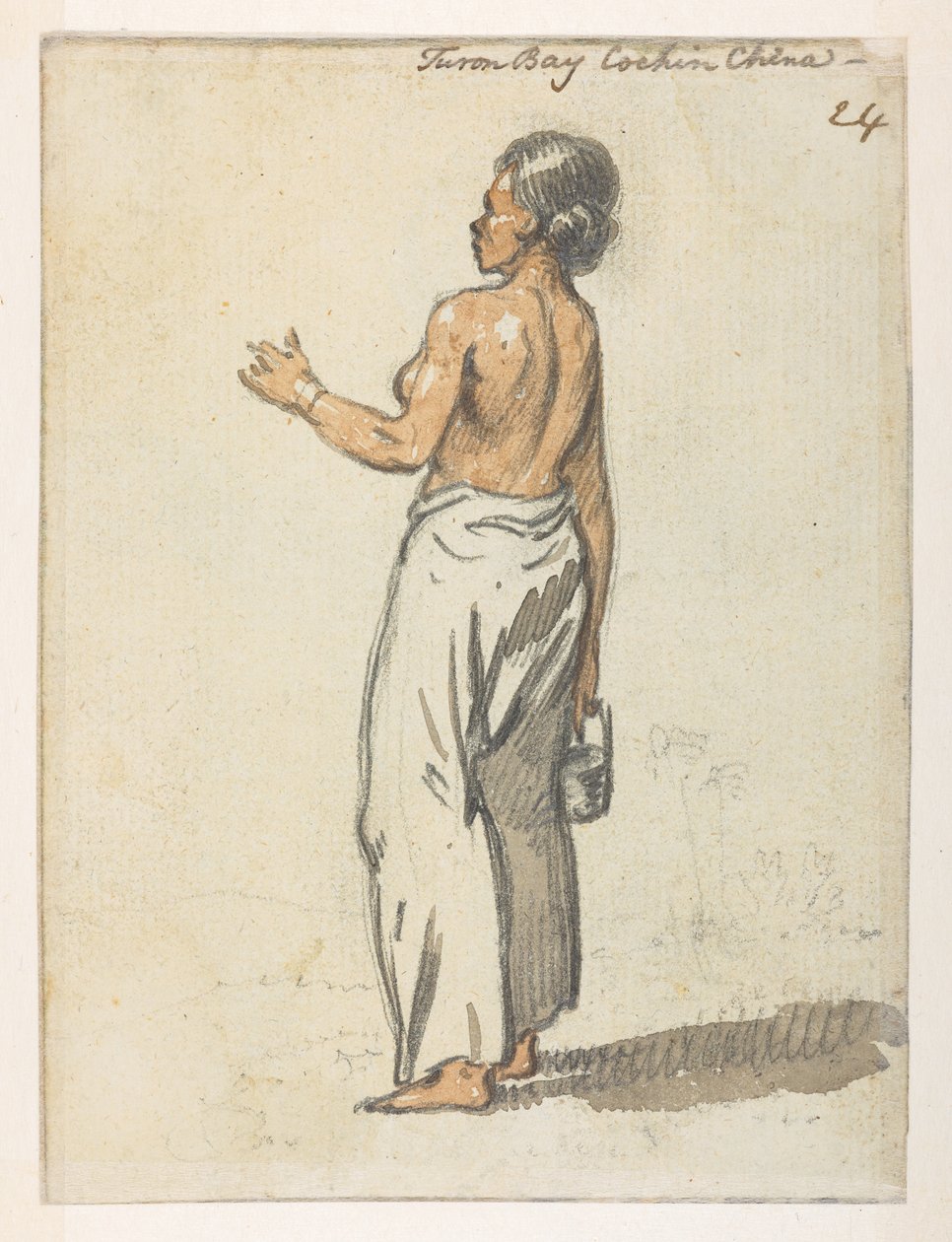 Frau von Turon Bay, Cochin China aus einem Album von 372 Zeichnungen von Landschaften, Küstenlinien, Kostümen und Alltagsleben während der Gesandtschaft von Lord Macartney an den Kaiser von China, zwischen 1792 und 1794 von William Alexander
