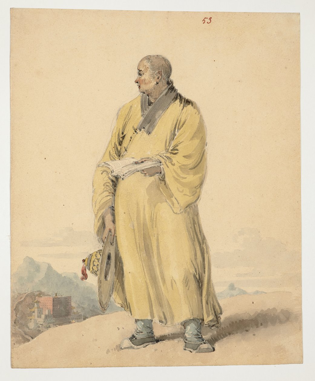 WD 961 f.53, Porträt eines Lama oder Bonze von William Alexander