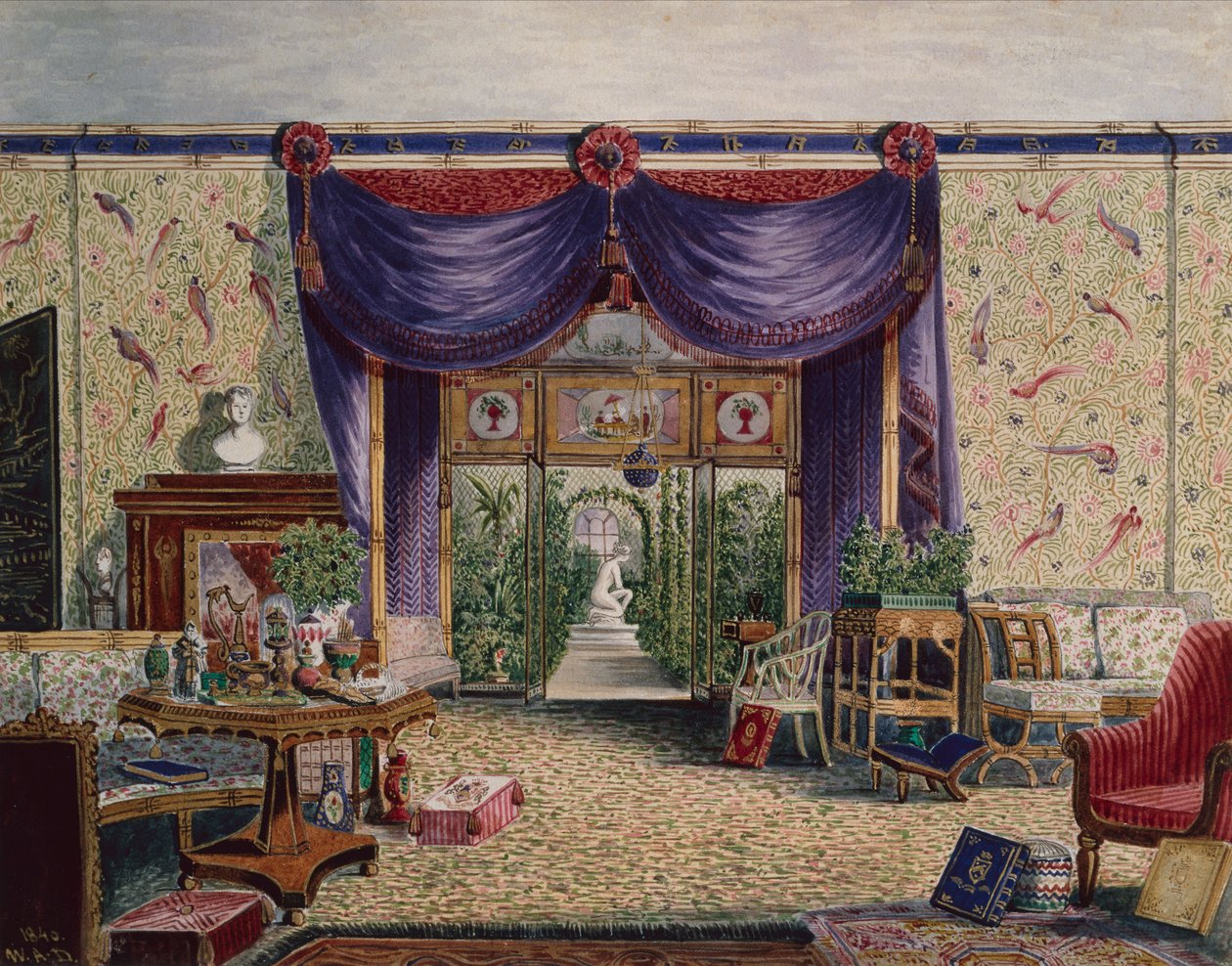 Das chinesische Zimmer im Middleton Park, Oxfordshire von William Alfred Delamotte