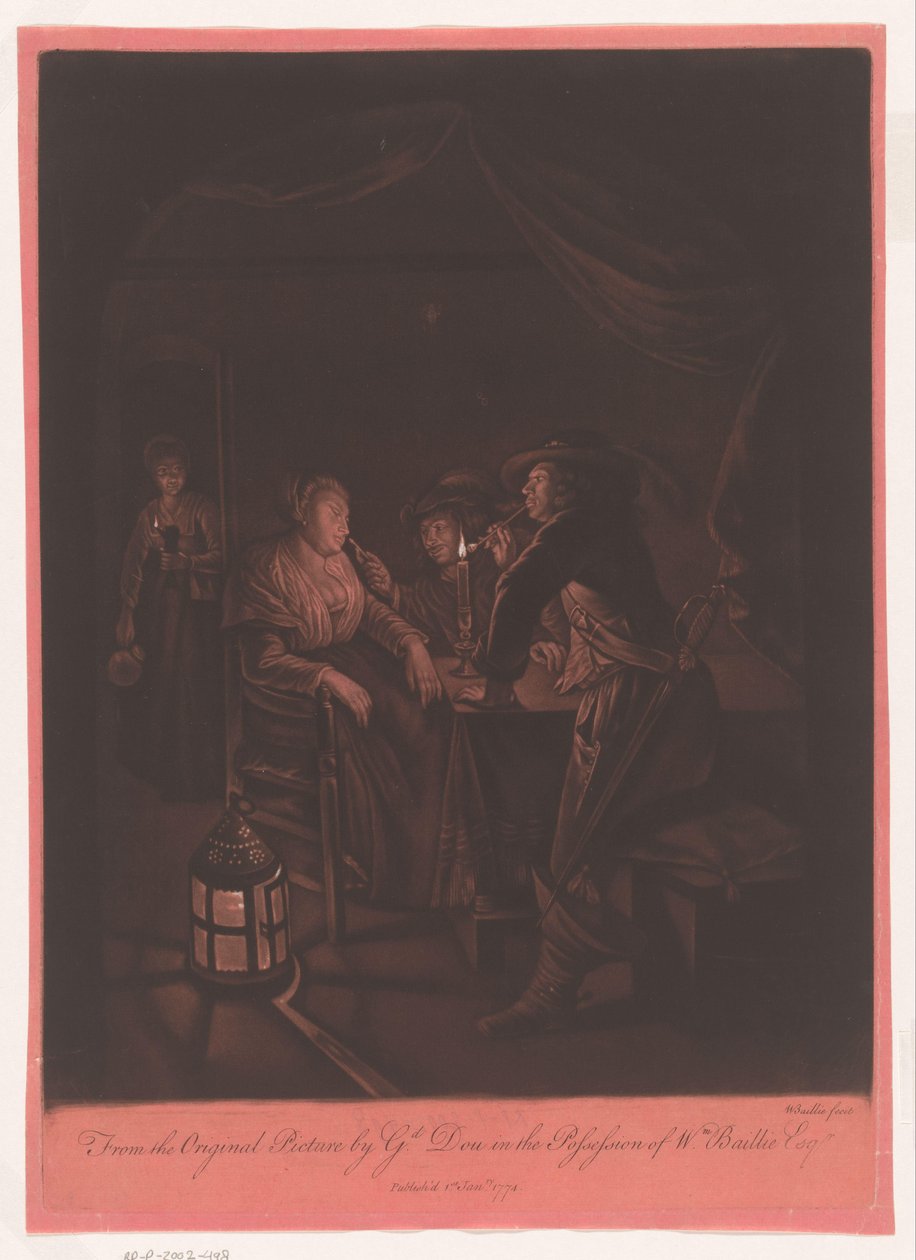 Gesellschaft in einer Taverne bei Kerzenlicht von William Baillie