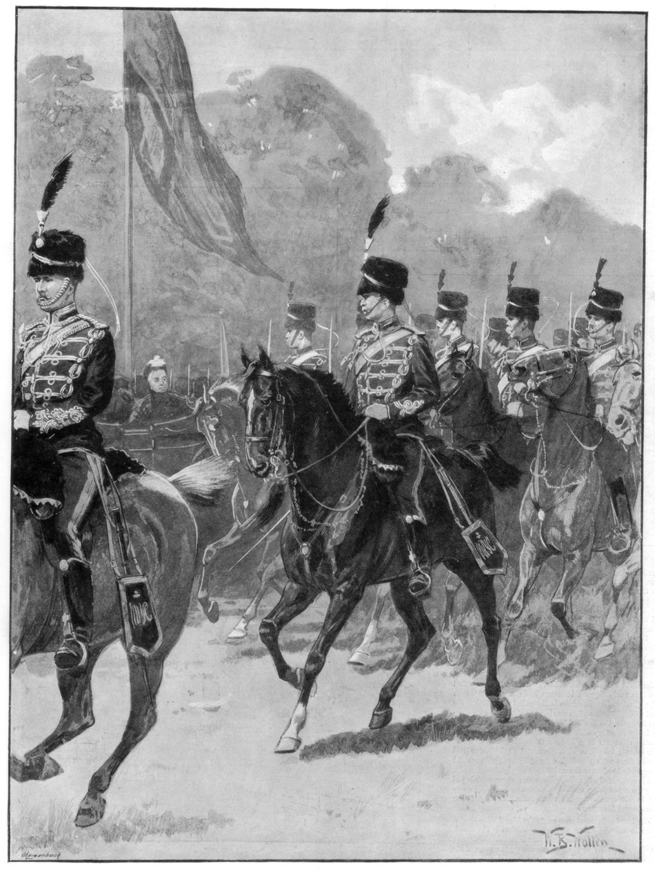 Parade der 1. Yeomanry Brigade durch die Königin im Windsor Park, 1894 von William Barnes Wollen