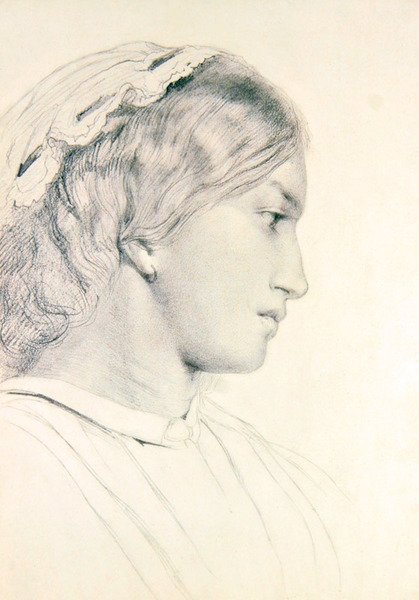 Studie eines Mädchens Kopf von William Bell Scott