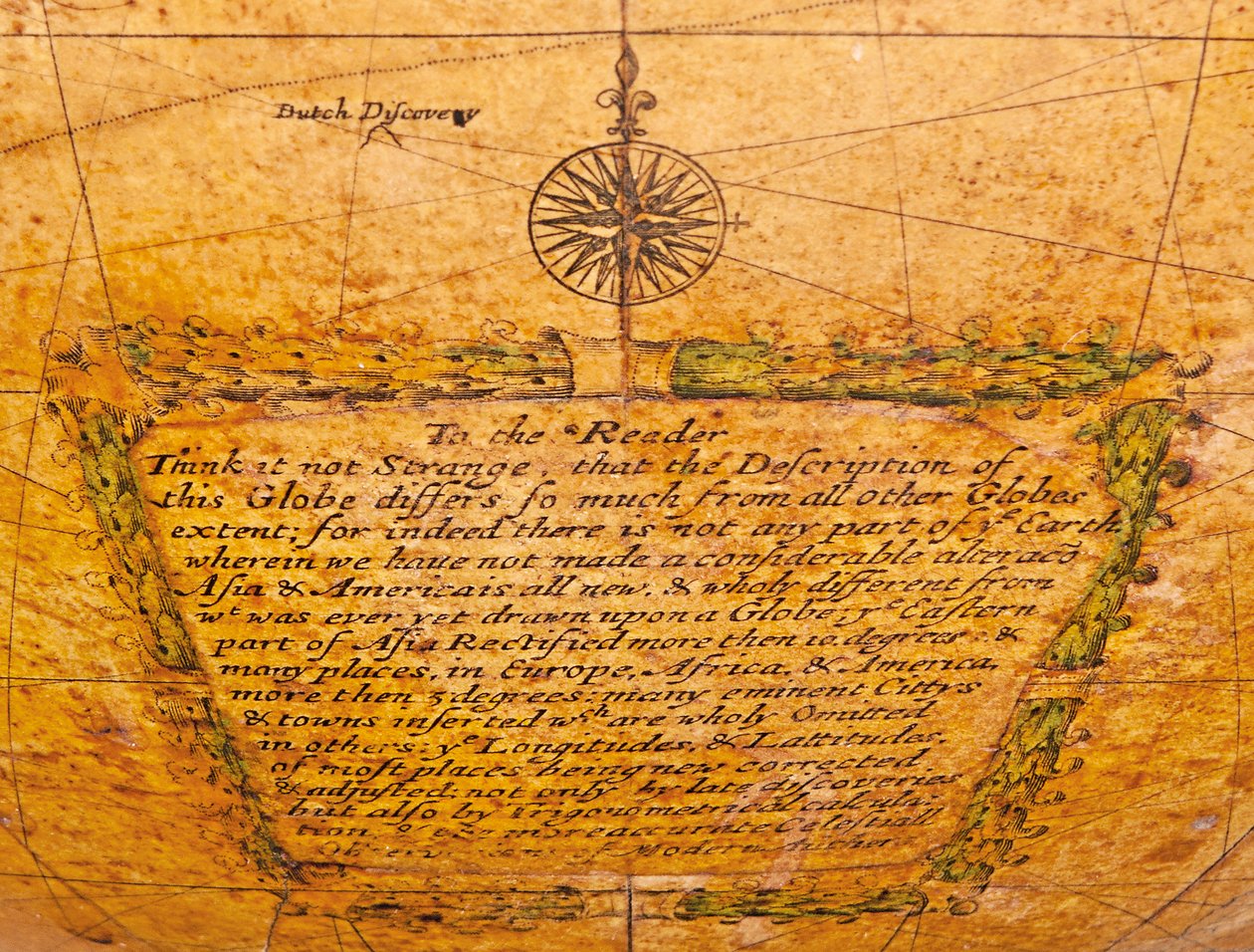 Früher englischer terrestrischer Globus, ca. 1673 von William Berry