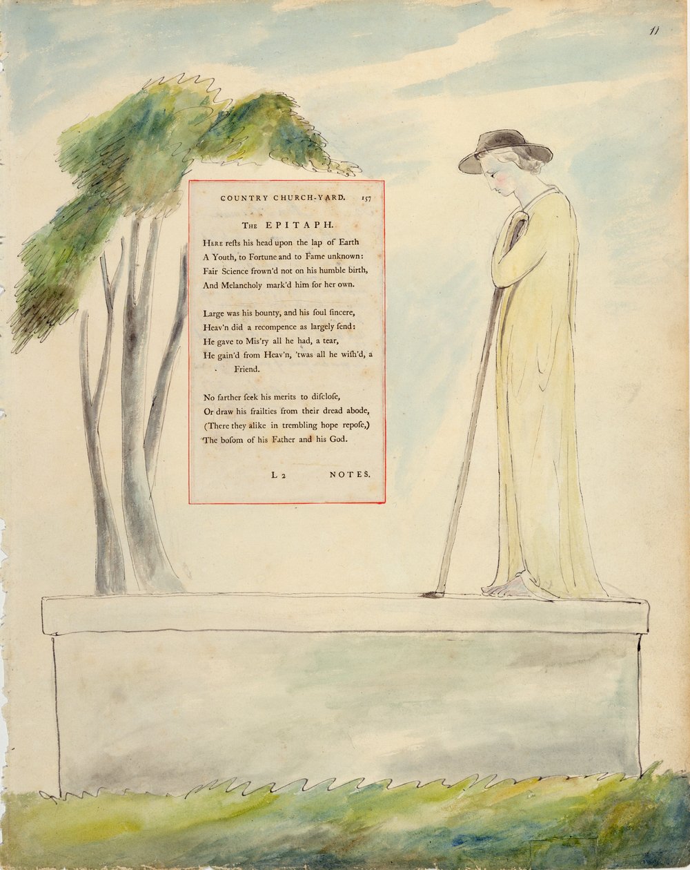 Ein Hirte liest den Epitaph, aus Elegie geschrieben auf einem Kirchhof, aus 
