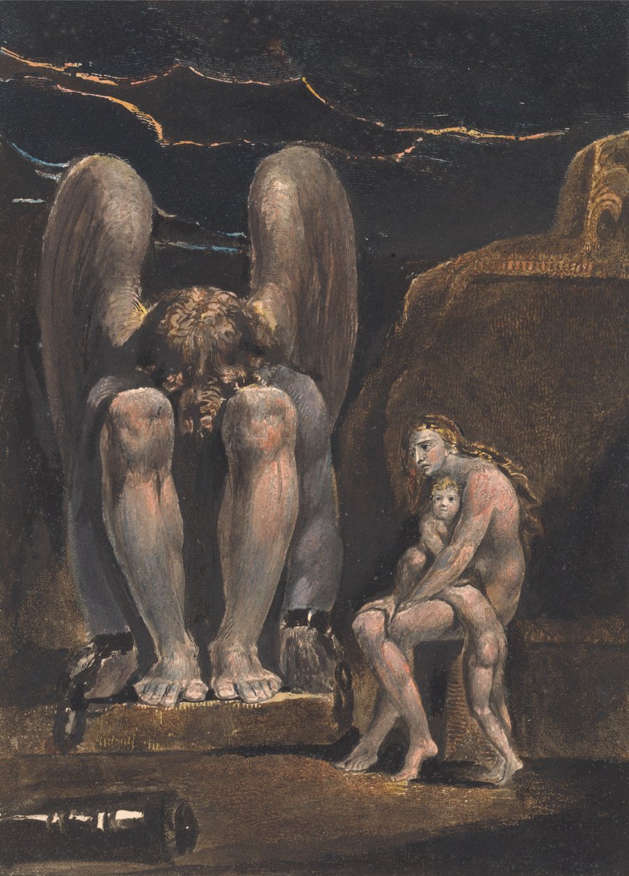 Albions Engel; Frontispiz (Tafel 1) von William Blake