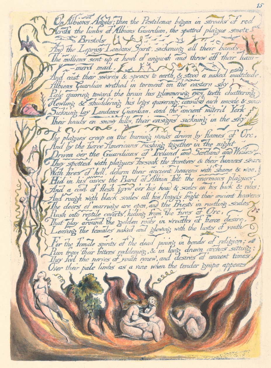 Amerika. Eine Prophezeiung, Tafel 17, Über Albions Engel.... von William Blake
