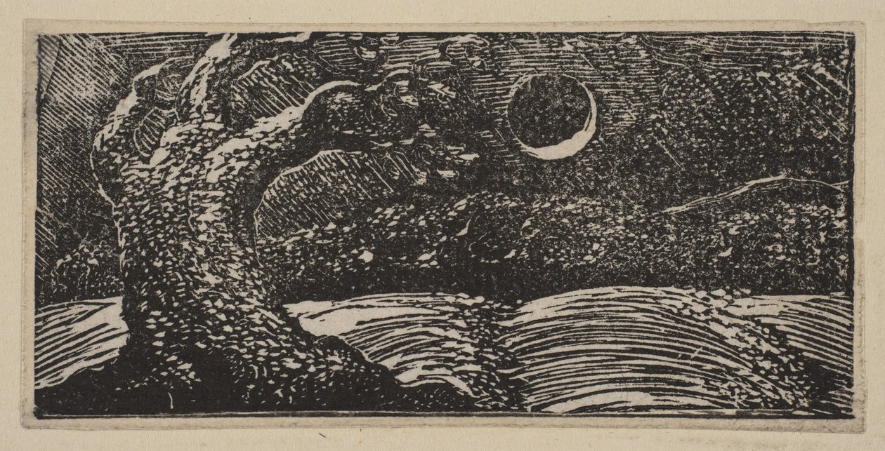 Zerstörte Bäume und plattgedrückte Felder, aus Thorntons Pastorals of Virgil, 1821 von William Blake