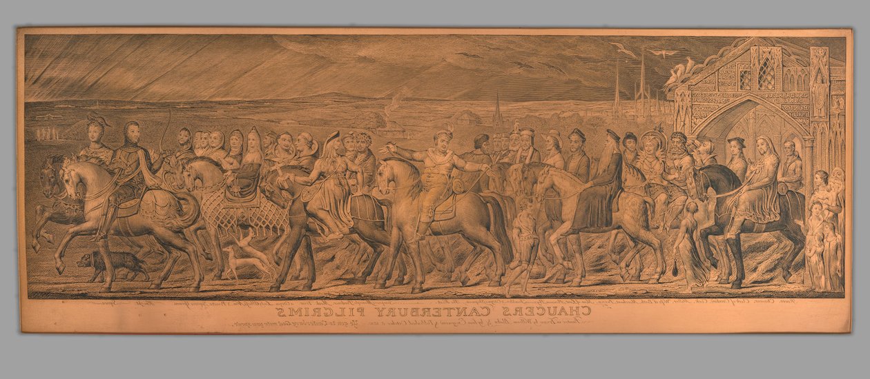 Kupferplatte für Chaucers Canterbury Pilger von William Blake