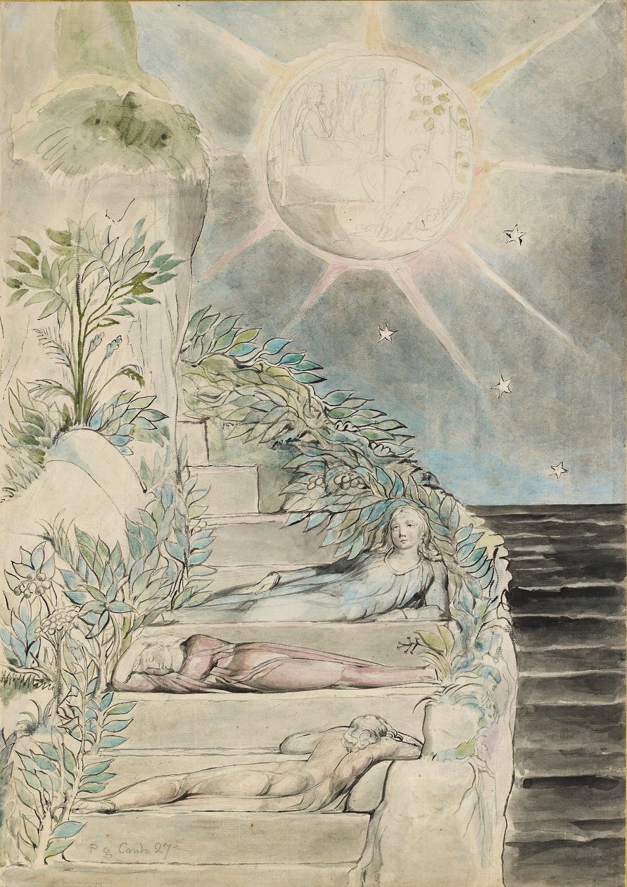 Dante und Statius schlafend, Virgil beobachtend, Illustration zur 