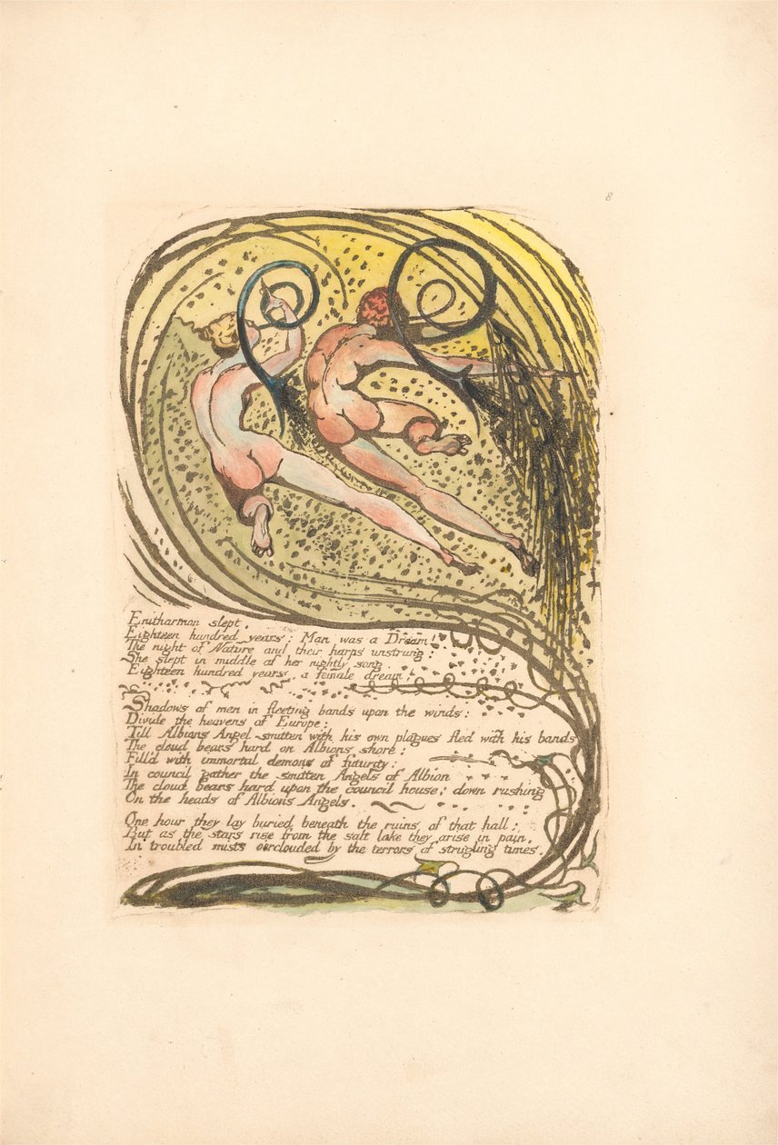 Europa. Eine Prophezeiung, Tafel 10, Enitharmon schlief . . . .  (Bentley 12) von William Blake