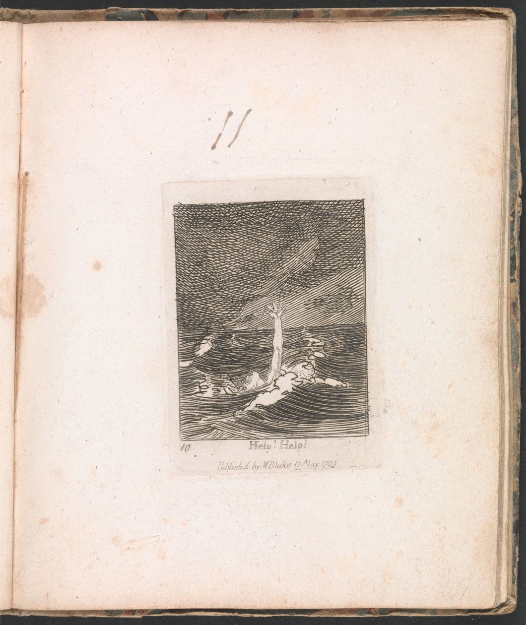 Für Kinder. Die Tore des Paradieses, Tafel 12, Hilfe! Hilfe! von William Blake