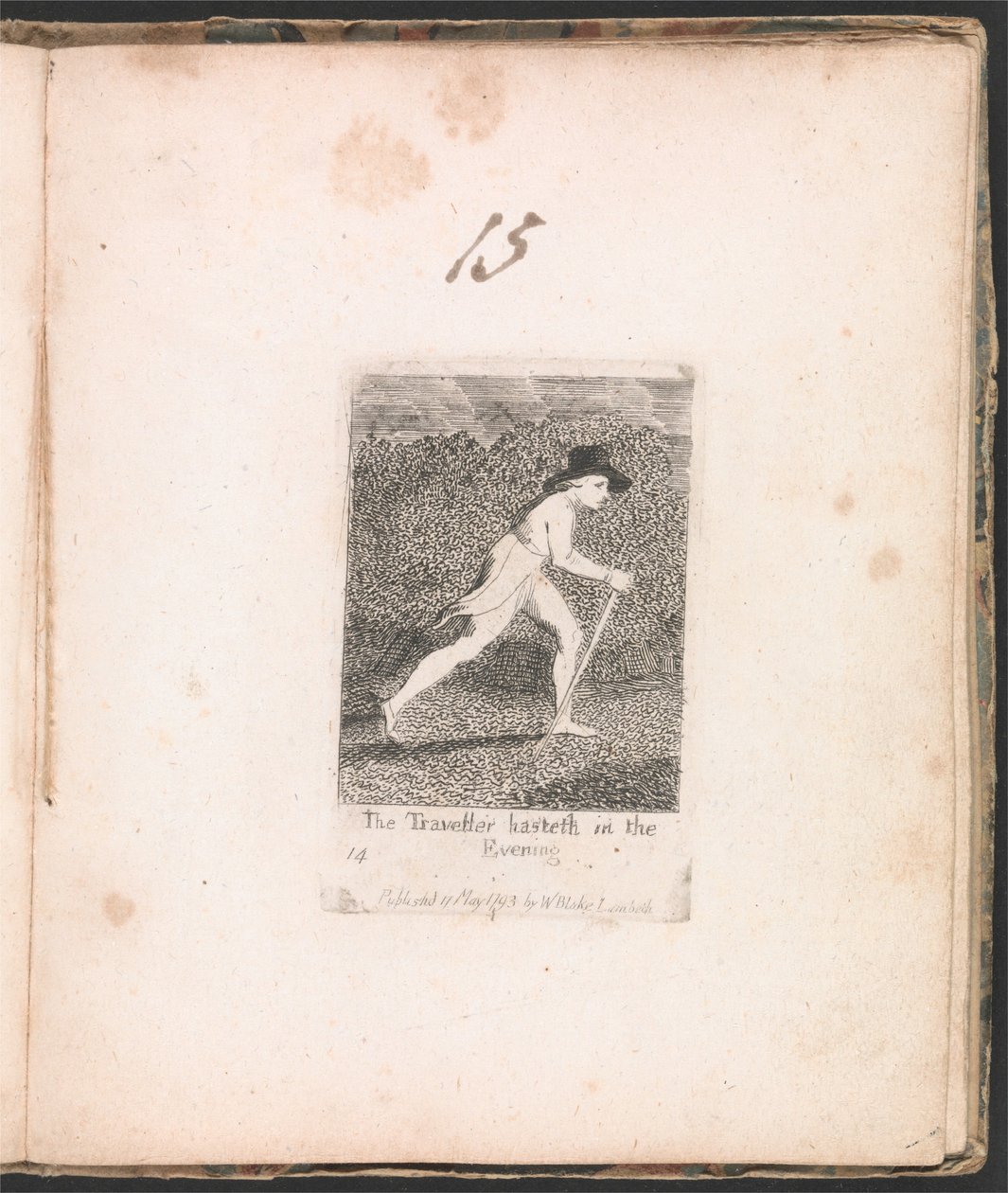 Für Kinder. Die Tore des Paradieses, Tafel 16, Der Reisende eilt am Abend von William Blake