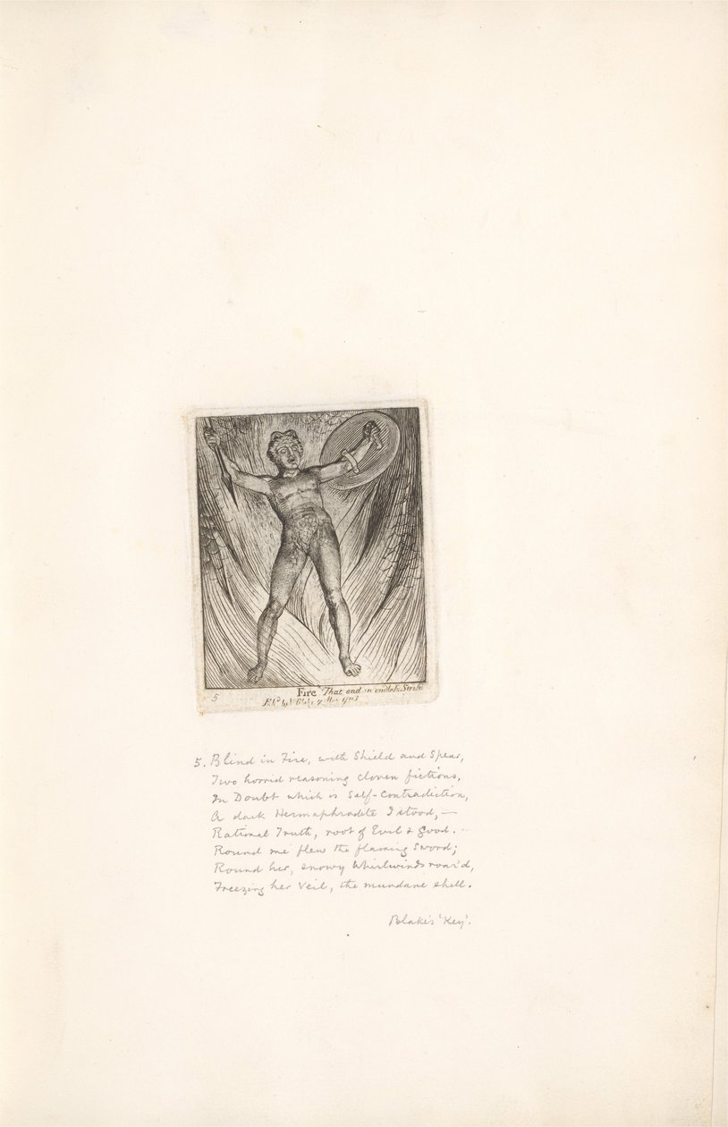 Für die Geschlechter - Die Tore des Paradieses, Tafel 7, Feuer von William Blake