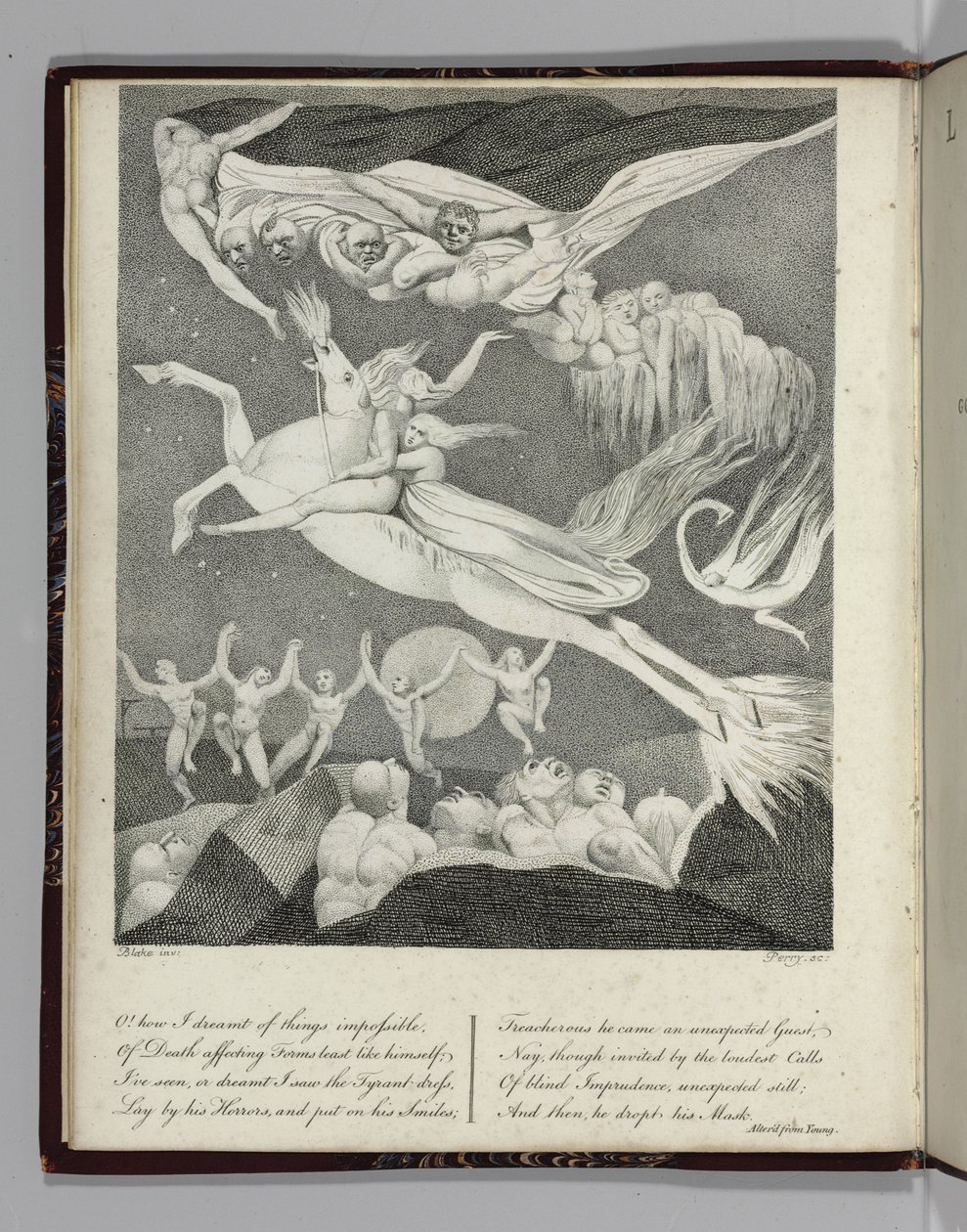 Illustration für "Leonora, eine Erzählung" von Gottfried August Bürger, graviert von Perry, 1796 von William Blake