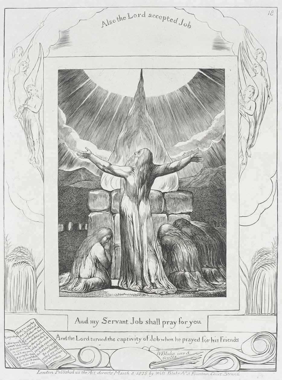 Hiobs Gebet angenommen von William Blake