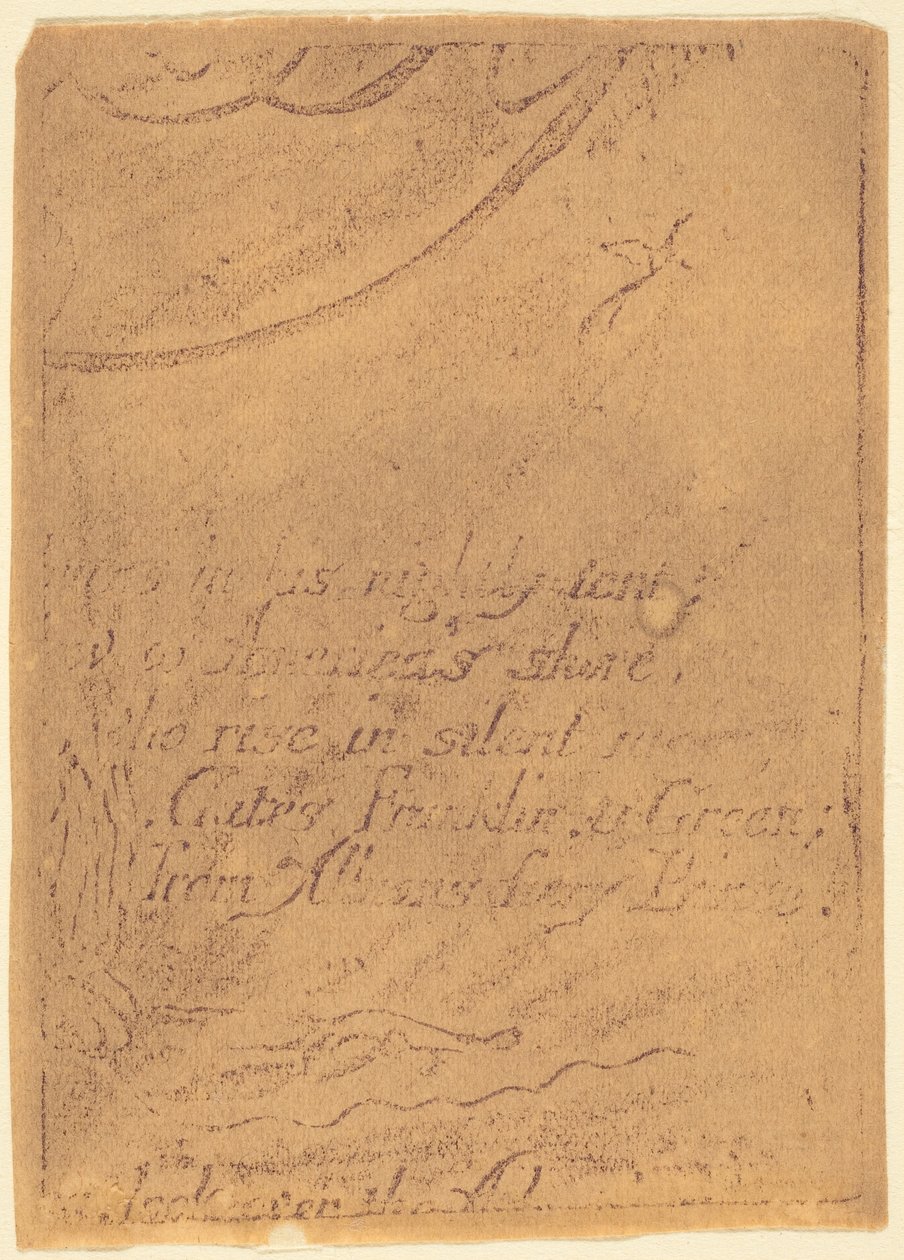 Neudruck von Fragment einer stornierten Platte für "Eine Prophezeiung" von William Blake