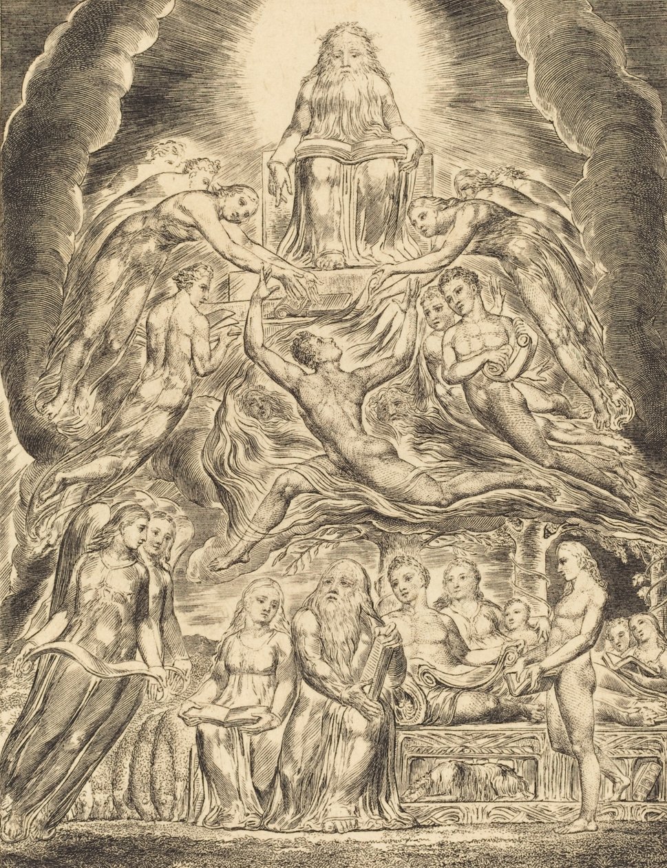 Satan vor dem Thron Gottes von William Blake