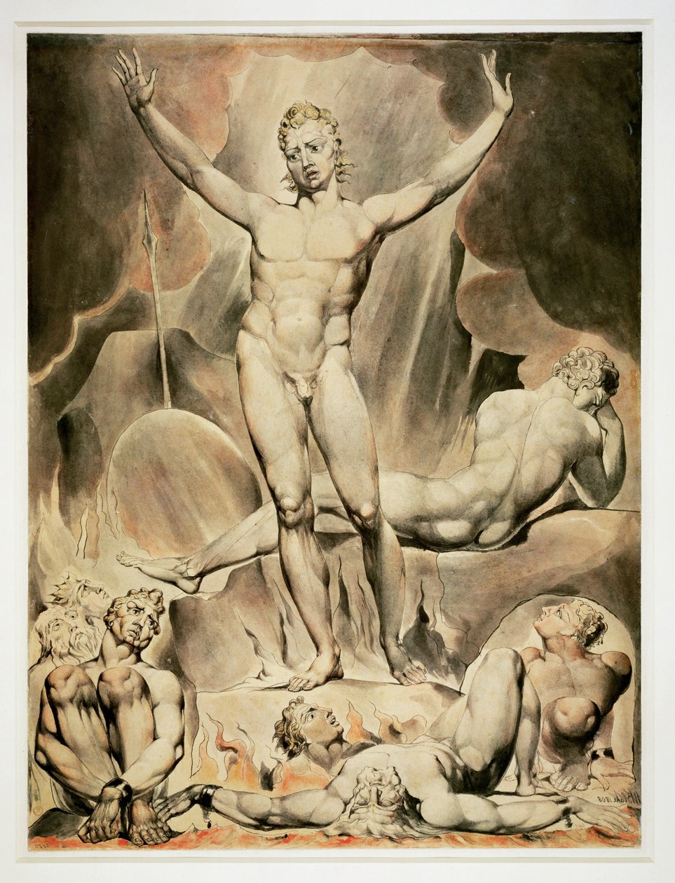 Satan weckt die rebellischen Engel von William Blake