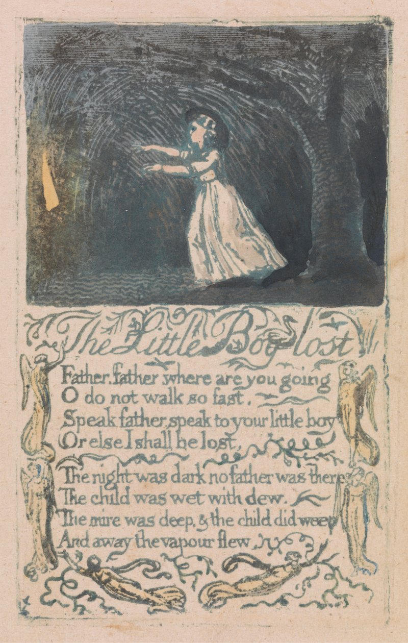 Lieder der Unschuld und Erfahrung, Platte 16, "Der kleine verlorene Junge" (Bentley 13) von William Blake