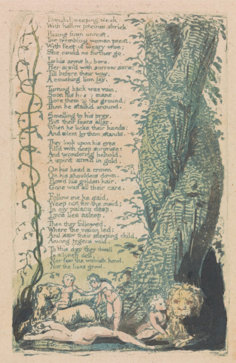 Lieder der Unschuld und Erfahrung, Tafel 22, Das kleine Mädchen gefunden (Bentley 36) von William Blake