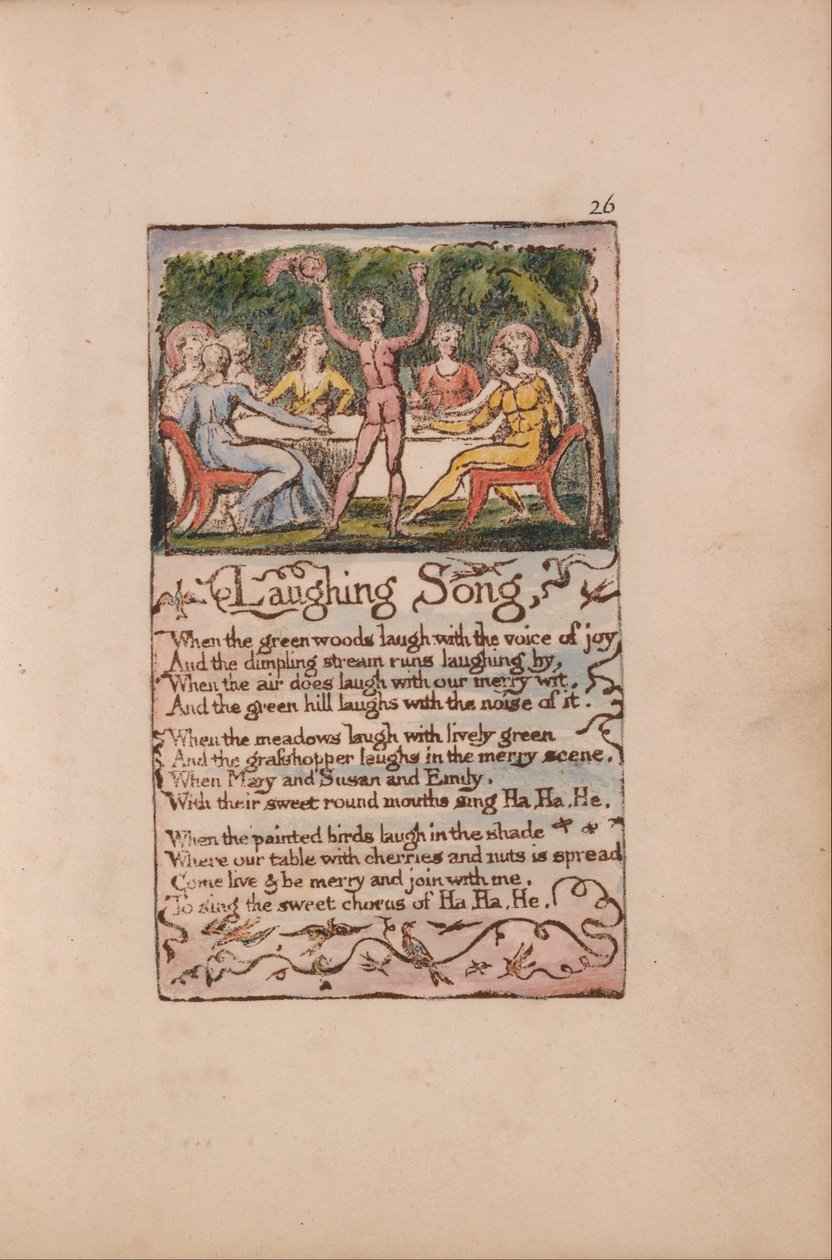 Lieder der Unschuld und der Erfahrung, Tafel 26, Lachendes Lied (Bentley 15) von William Blake