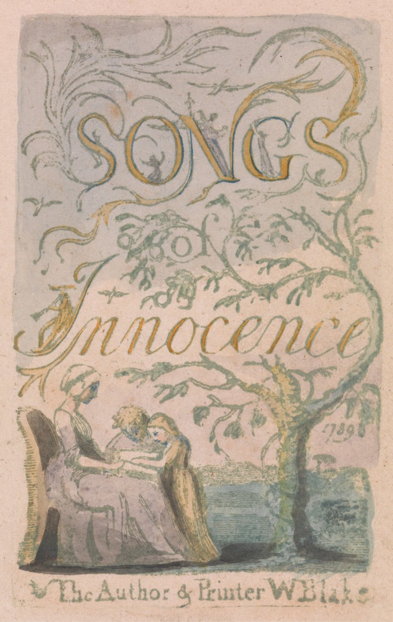 Lieder der Unschuld und der Erfahrung, Platte 2, Unschuld Titelblatt (Bentley 3) von William Blake