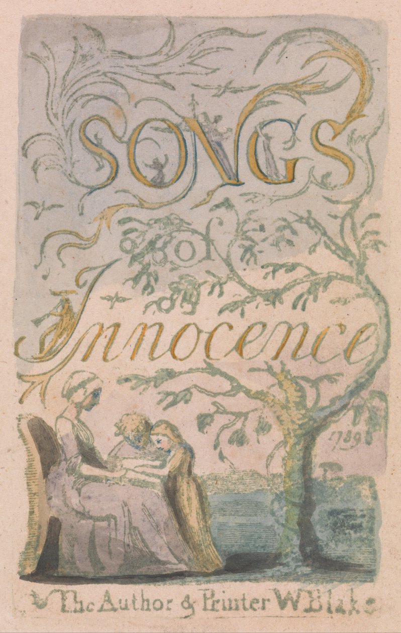 Lieder der Unschuld und Erfahrung, Tafel 2, Unschuld Titelblatt (Bentley 3) von William Blake