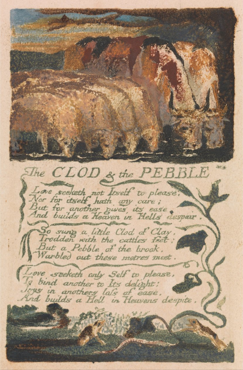 Lieder der Unschuld und der Erfahrung, Tafel 36, Der Klumpen & der Kiesel (Bentley 32) von William Blake