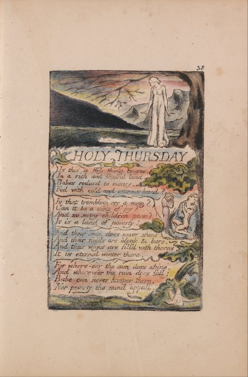 Lieder der Unschuld und der Erfahrung, Tafel 38, Heiliger Donnerstag (Bentley 33) von William Blake