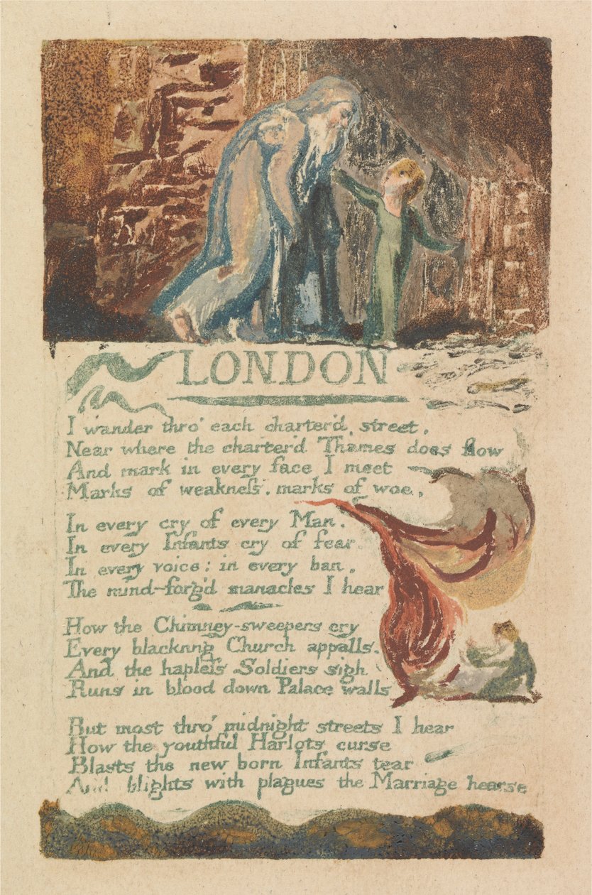 Lieder der Unschuld und der Erfahrung, Platte 39, "London" (Bentley 46) von William Blake