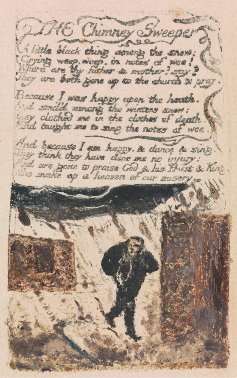 Lieder der Unschuld und Erfahrung, Tafel 45, Der Schornsteinfeger (Bentley 37) von William Blake