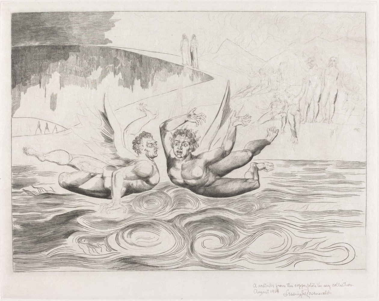 Der Kreis der korrupten Beamten, die Teufel zerfleischen sich gegenseitig von William Blake