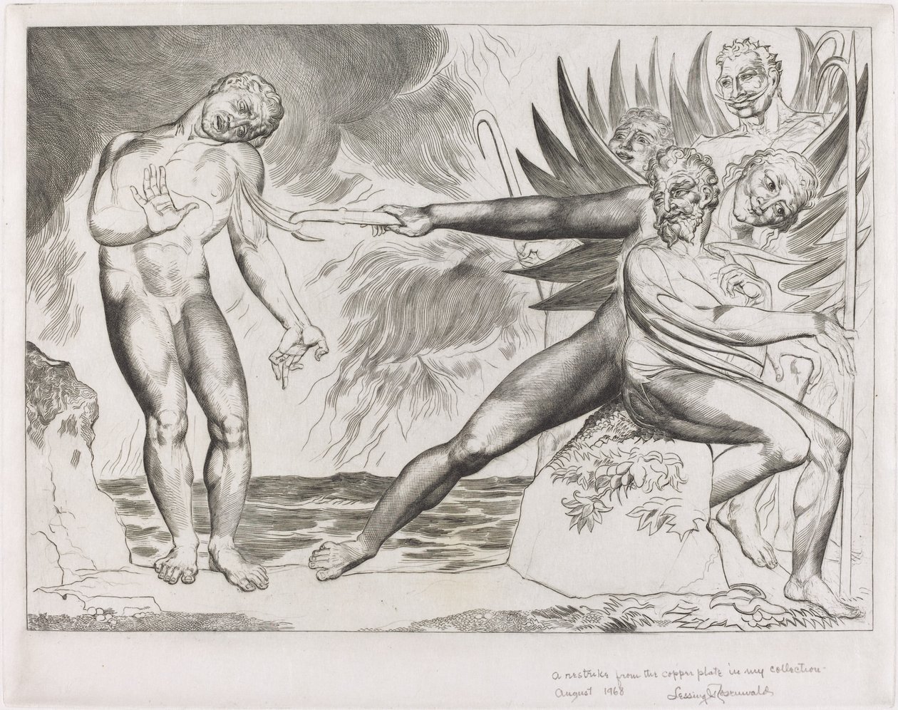 Der Kreis der korrupten Beamten; Die Teufel, die Ciampolo quälen von William Blake
