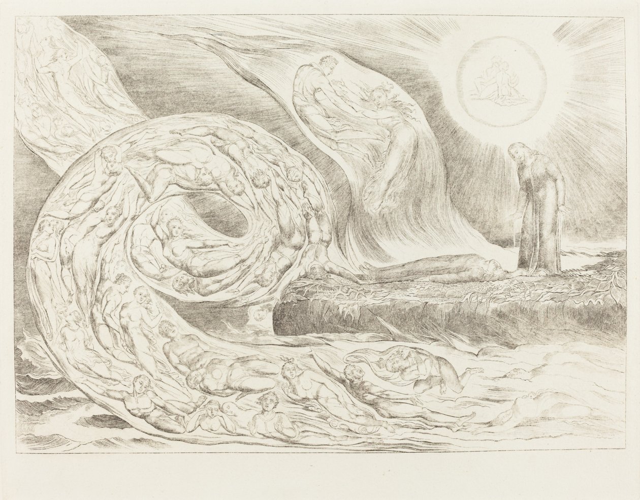 Der Kreis der Wollüstigen; Paolo und Francesca von William Blake