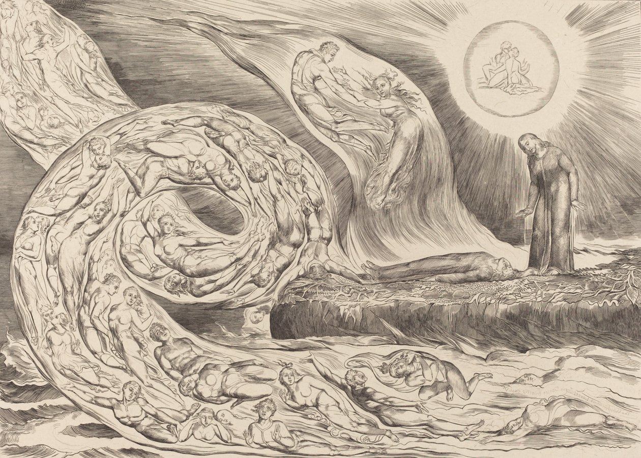 Der Kreis der Lüsternen: Paolo und Francesca, 1827 von William Blake