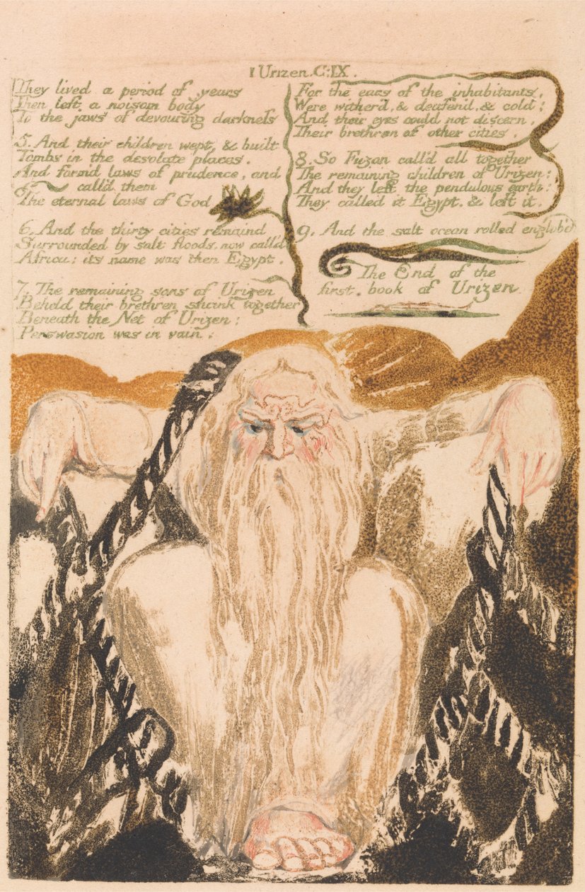 Das erste Buch von Urizen, Tafel 25, Sie lebten eine Zeit lang... (Bentley 28) von William Blake