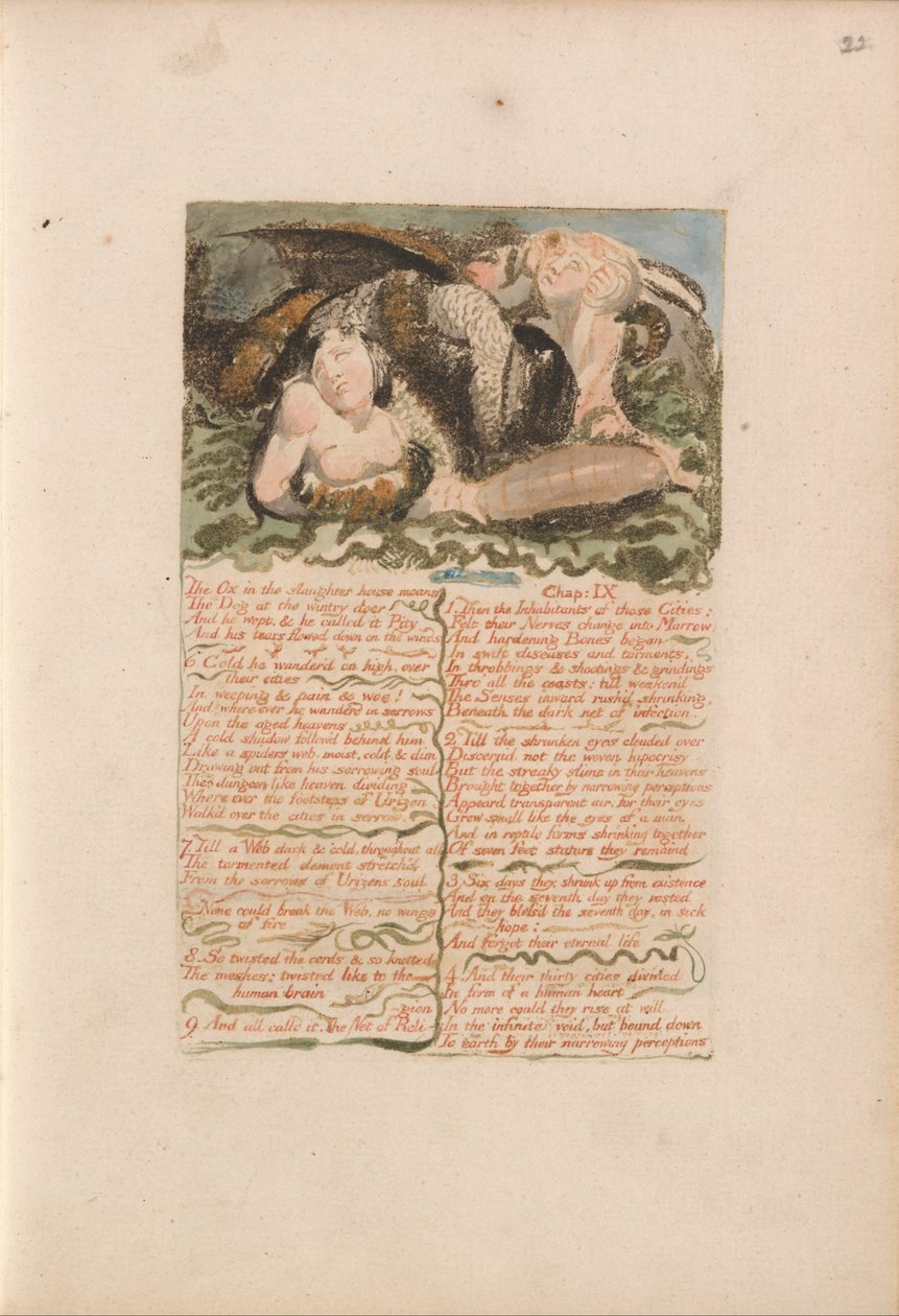 Das erste Buch Urizen, Tafel 26 (Bentley 25) von William Blake
