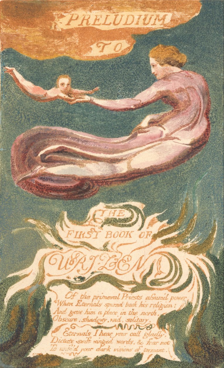Das erste Buch Urizen, Tafel 2, Präludium zum Buch Urizen (Bentley 2a) von William Blake