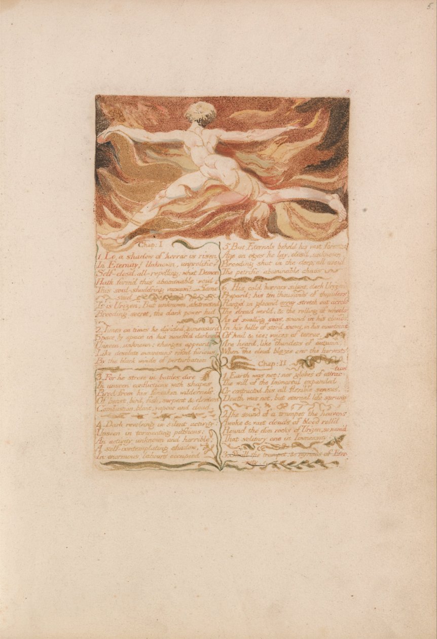Das erste Buch von Urizen, Tafel 5, Kap. 1.... (Bentley 3) von William Blake