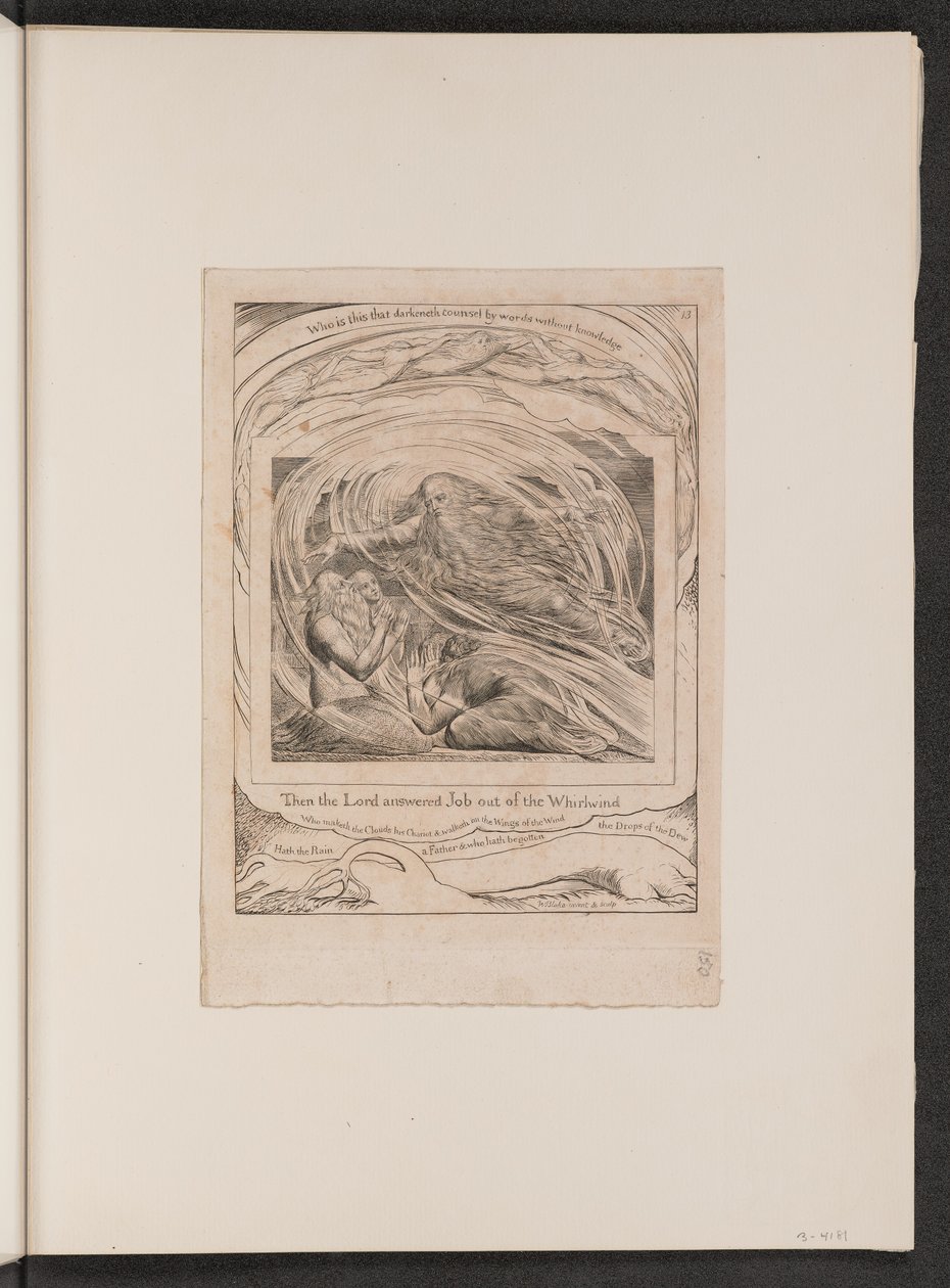 Der Herr antwortet Hiob aus dem Wirbelsturm von William Blake