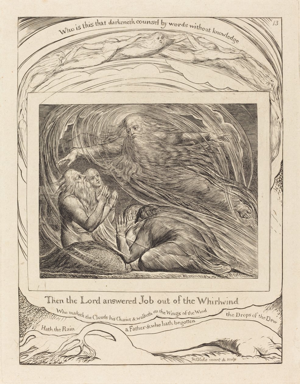 Der Herr antwortet Hiob aus dem Wirbelwind von William Blake