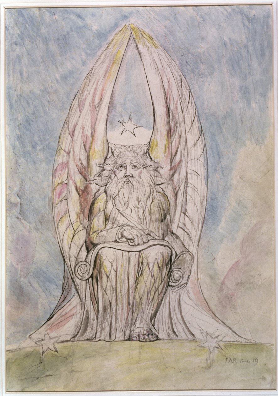 Der aufzeichnende Engel, Illustration aus Canto 19 "Paradiso" der "Göttlichen Komödie" von Dante Alighieri von William Blake