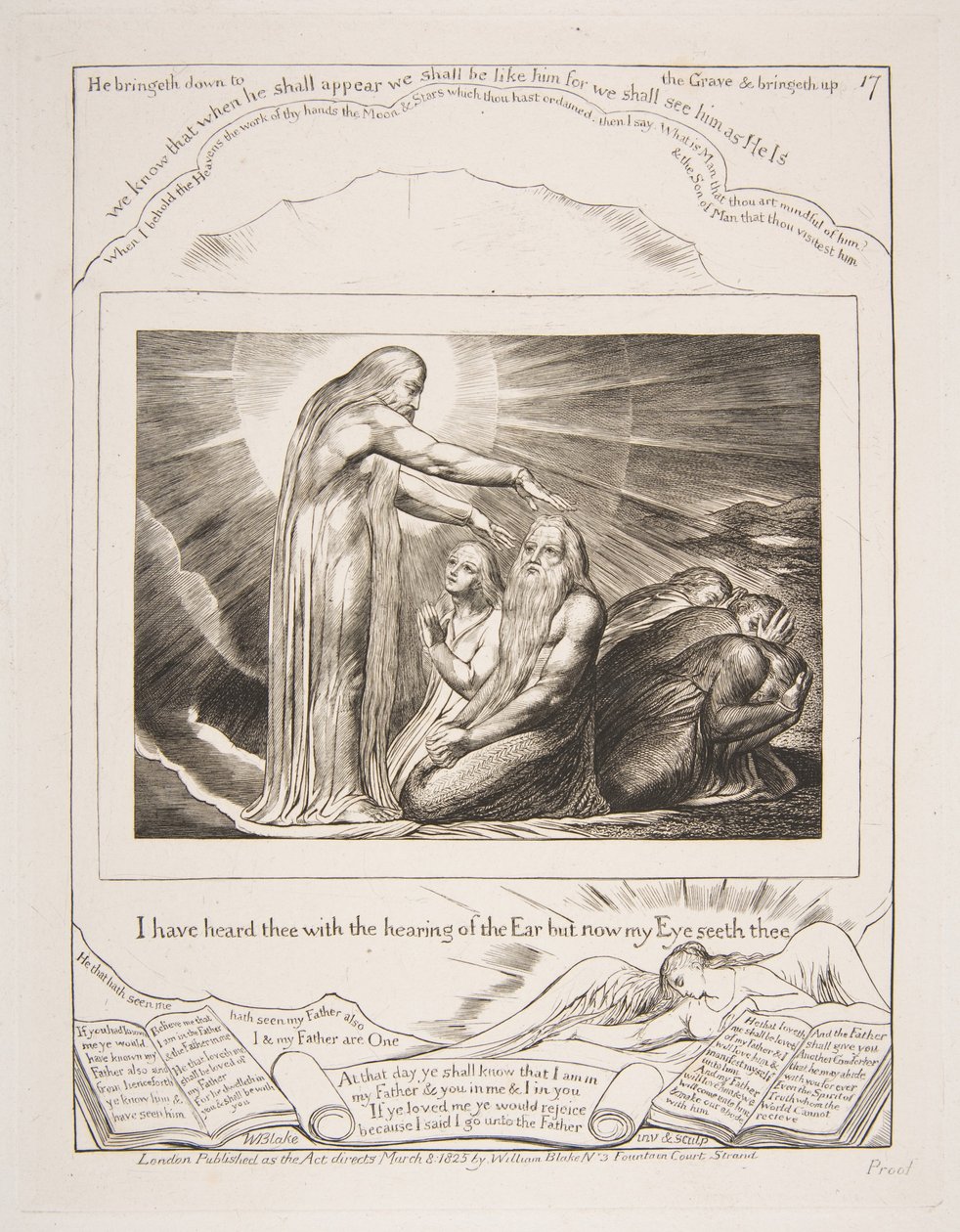 Die Vision Gottes, aus Illustrationen des Buches Hiob, 1825-26 von William Blake