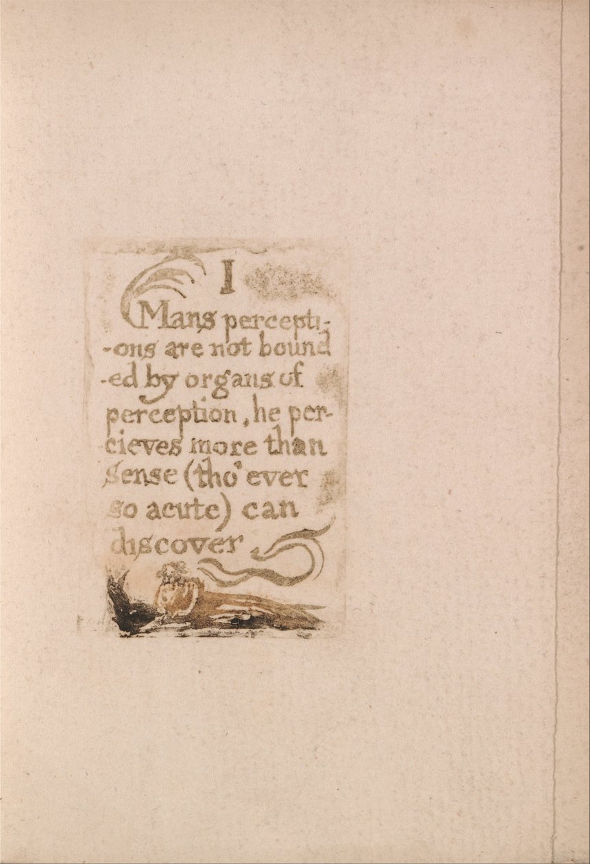 Es gibt keine natürliche Religion, Tafel 10, I Die Wahrnehmungen des Menschen sind nicht begrenzt . . . .  (Bentley b3) von William Blake
